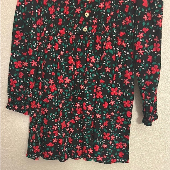 Girls Floral Winter Button-Up Dress - Picture 3 of 6